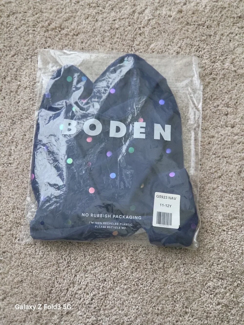 ♥️NWT♥️ Boden Girls' Navy Polka Dot One-Piece Swimsuit with Crossback